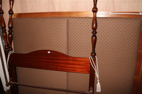 A mahogany tester bed, with hangings, W.139cm